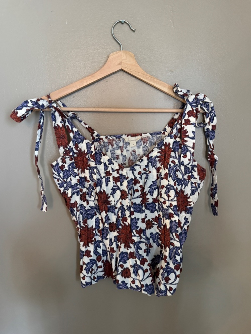 Tie-Shoulder Floral Smocked Cami from Anthro